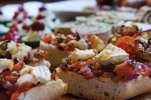 A selection of pizza-based canapes